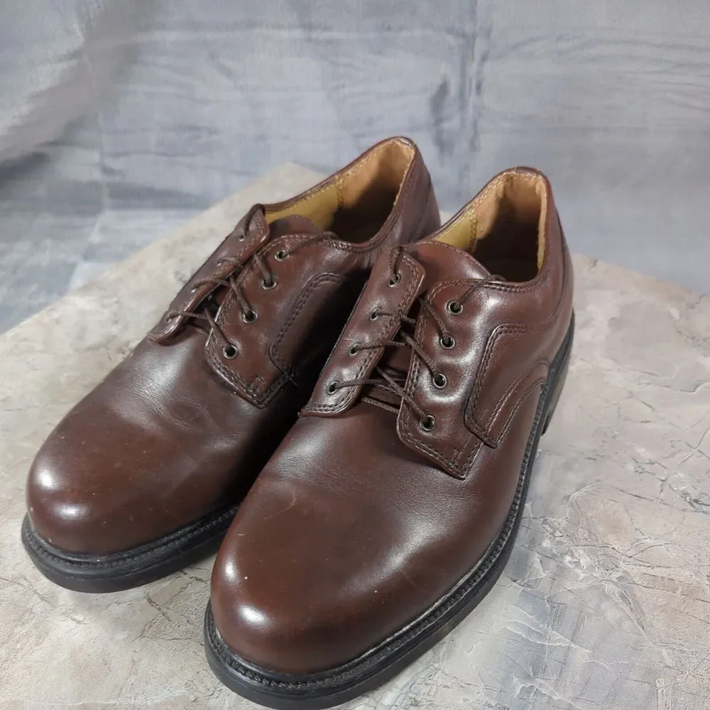 Nunn Bush Mens Size‎ 9 M Brown Leather Plain Toe Upper Oxford Lace Up 81105-51